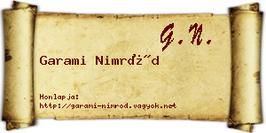 Garami Nimród névjegykártya